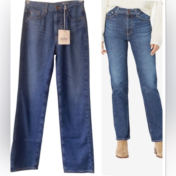 NWT Adriano Goldschmied Alexxis Straight High Rise Vintage Fit Jean of Tomorrow - Picture 1 of 13